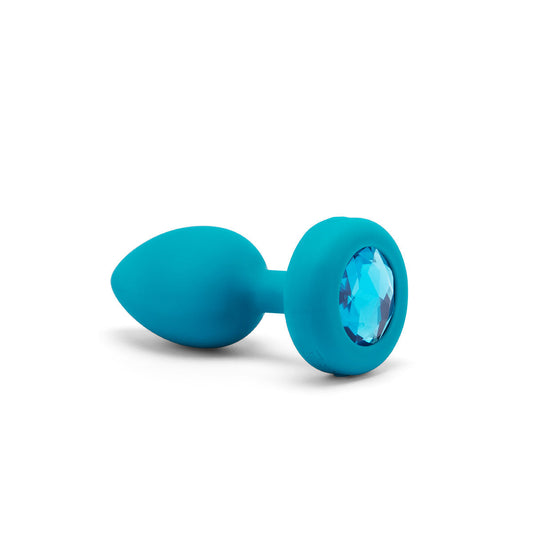 B-Vibe Vibrating Jewel Plug Small-Medium - Aqua Intimates Adult Boutique