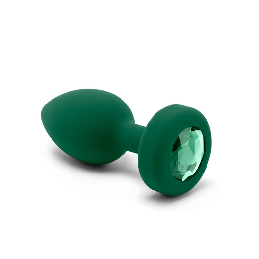 B-Vibe Vibrating Jewel Plug Medium-Large - Emerald Intimates Adult Boutique