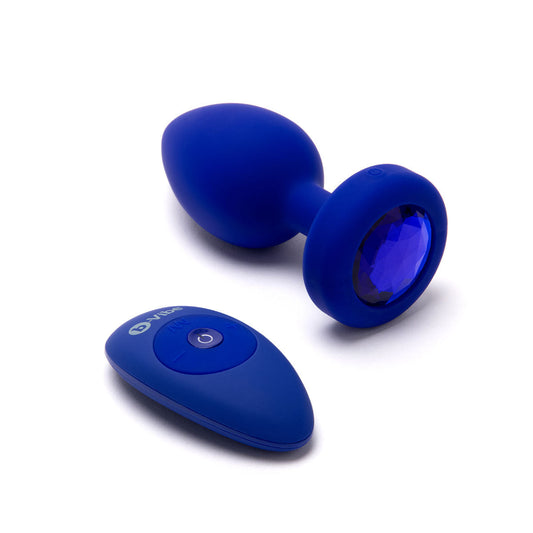 B-Vibe Vibrating Jewel Plug L-XL - Blue Sapphire Intimates Adult Boutique