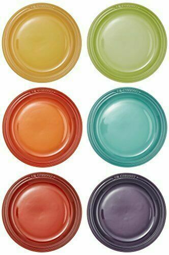 Le Creuset Round Plate Heat Resistant Pottery Lc 18cm 6 Sheets Rainbow