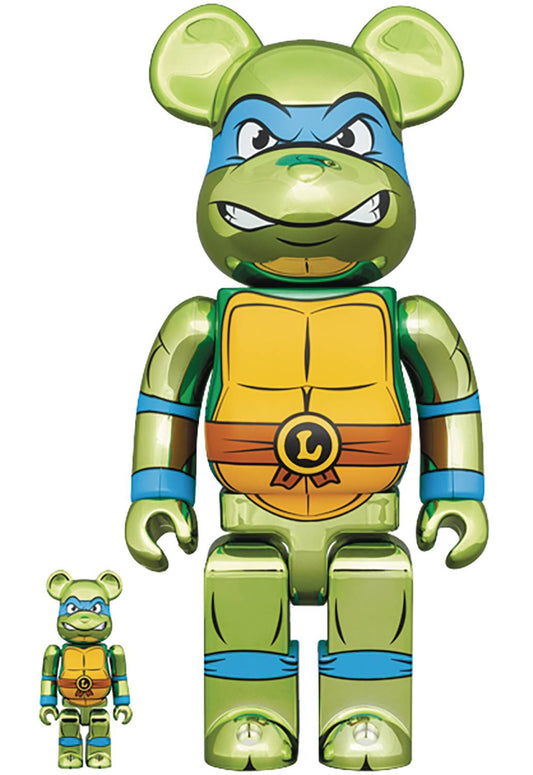 TMNT LEONARDO CHROME 100% & 400% 2pack Bearbrick Be@rbrick