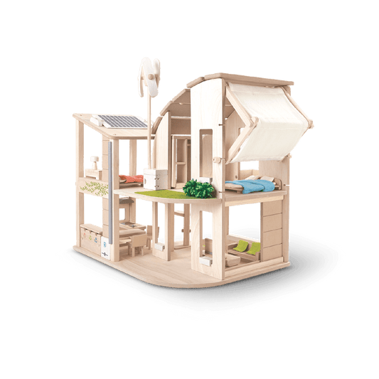 Green Dollhouse With Furniture