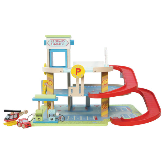 Le Grand Wooden Toy Car Garage