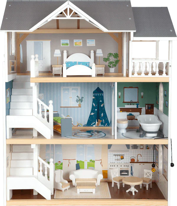 Wooden Urban Villa Doll House For Children